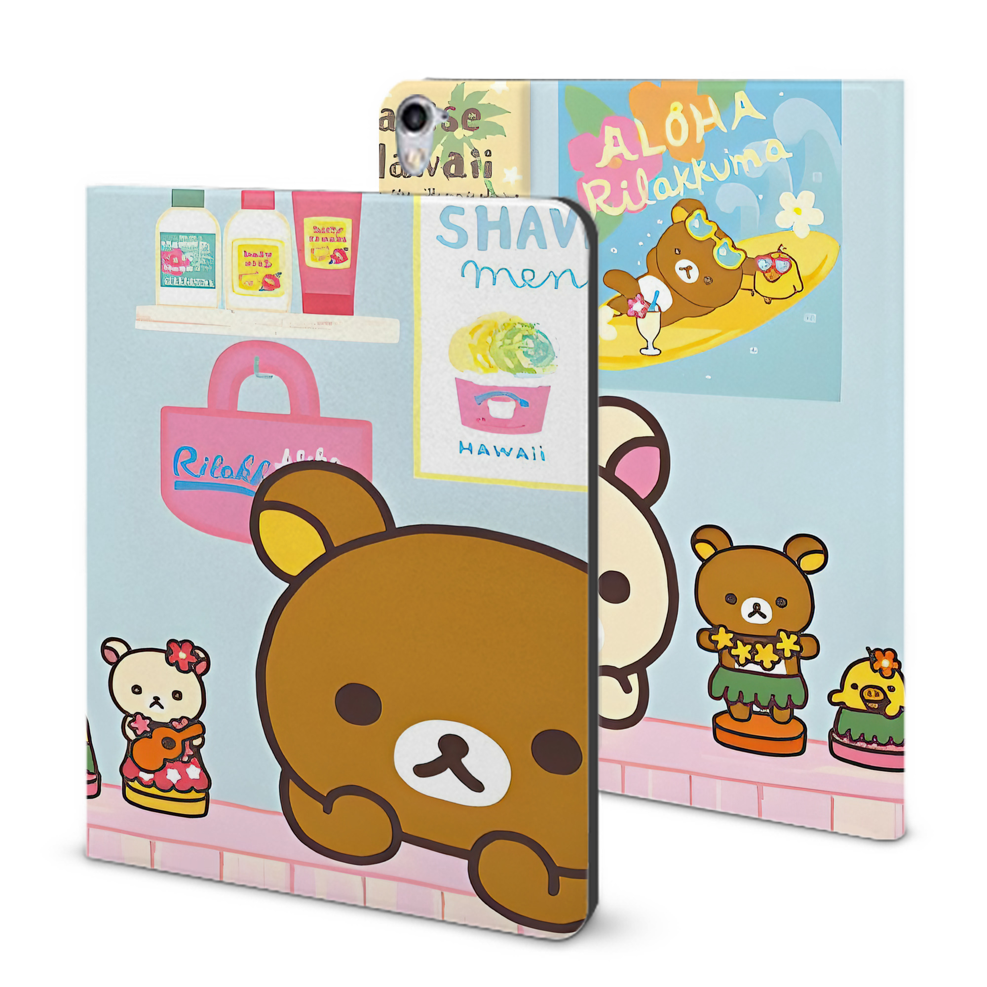 （画像用） リラックマ リラックマ キイロイトリ Rilakkuma Korilakkuma Kiiroitori IPad ケース ブック型 PUレザー TPU 耐衝撃 軽量 薄型 ペン収納なし 全面保護 IPad 各モデル対応